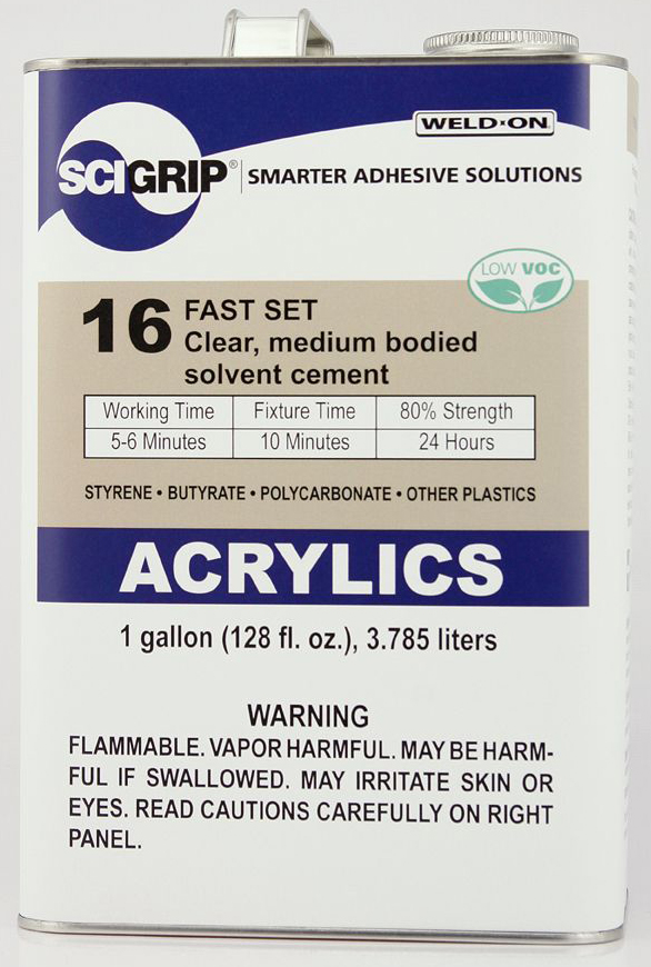 1 GALLON WELD-ON #16 (ACRYLIC) - Acrylic Cements